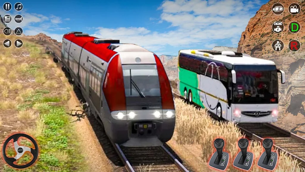 Train Racing 3d- Bus Vs Train Captura de tela 1