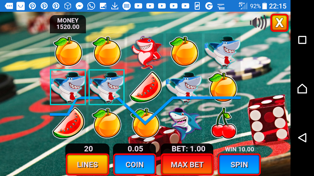 shark fruit casino slots machines Screenshot 2