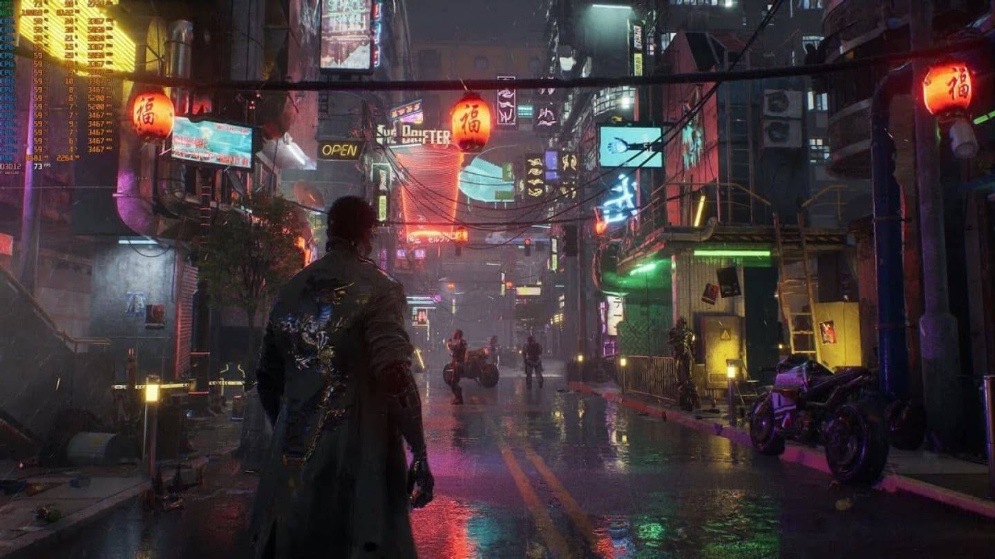 Demoção Tech do Motor Unreal 5.5 oferece vislumbre de uma metrópole de cyberpunk futurista