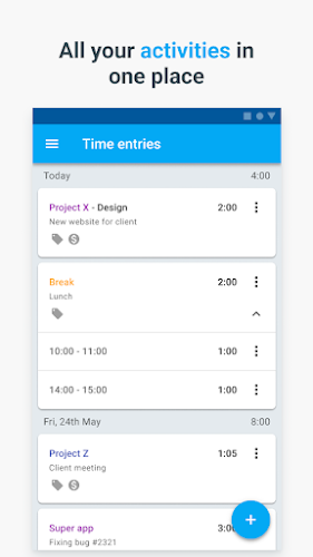 Clockify — Time Tracker Captura de tela 1