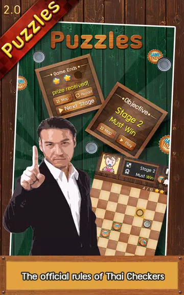 Thai Checkers - Genius Puzzle Captura de tela 1