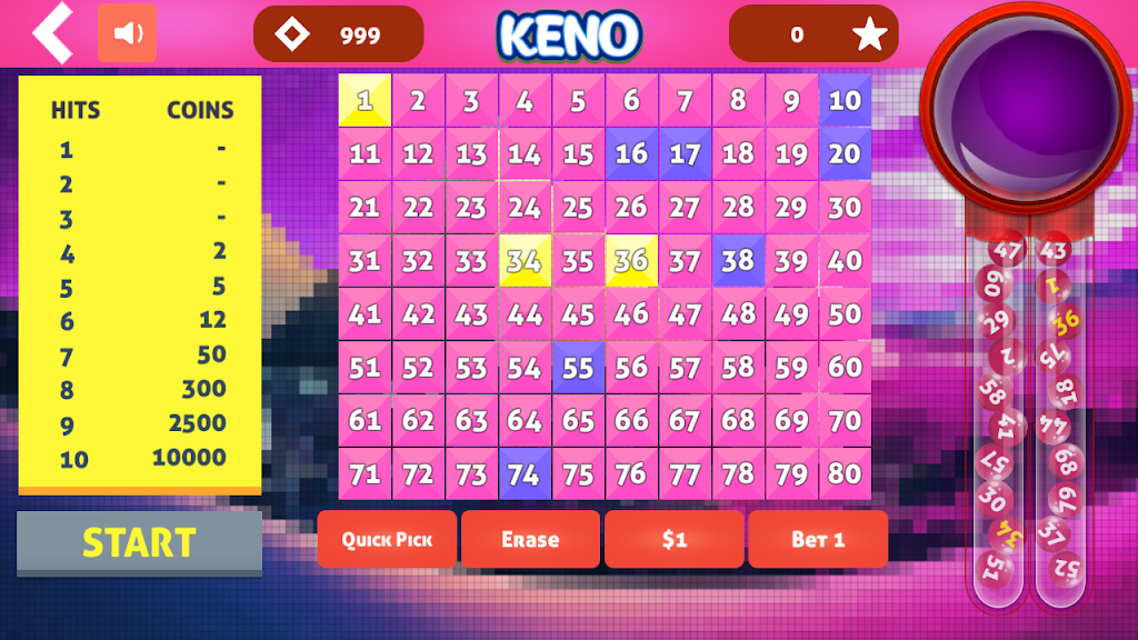 Keno Cleopatra Screenshot 3