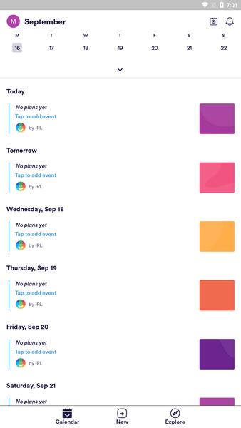 IRL - Social Calendar ဖန်သားပြင်ဓာတ်ပုံ 1