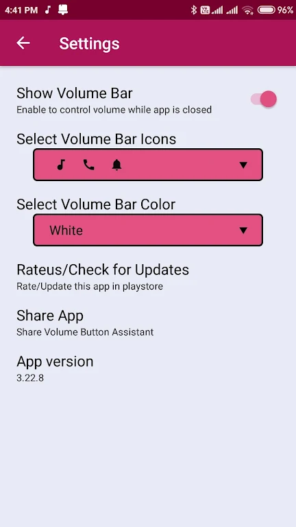 Schermata Volume Button Assistant 4