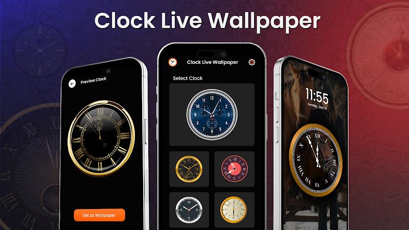 Analog Clock Wallpaper：3DClock Скриншот 2