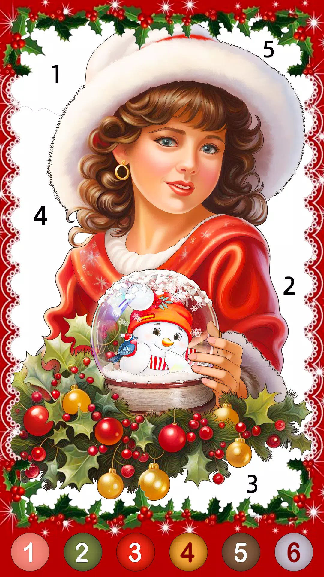 Christmas Game Color by number Скриншот 2