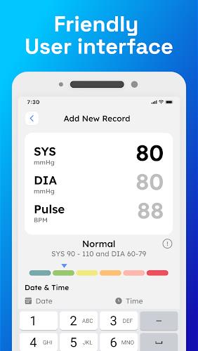 Blood Pressure Monitor App Captura de tela 1