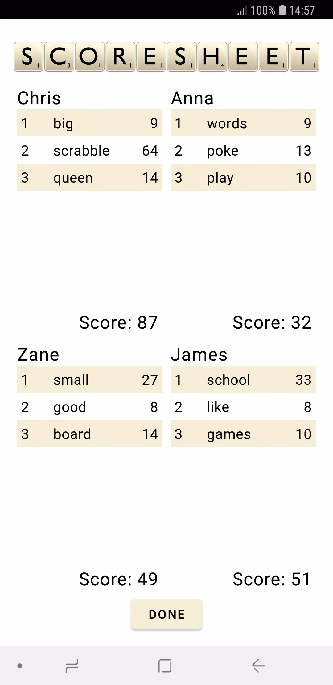 Scrabble Score Tangkapan skrin 4