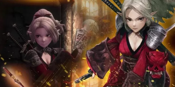 A picture of a white-haired ninja woman with elfen ears.
