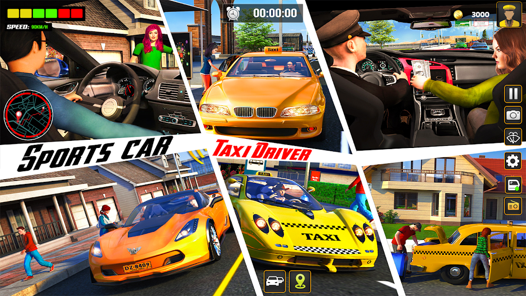 City Cab Driver Car Taxi Games Capture d'écran 3