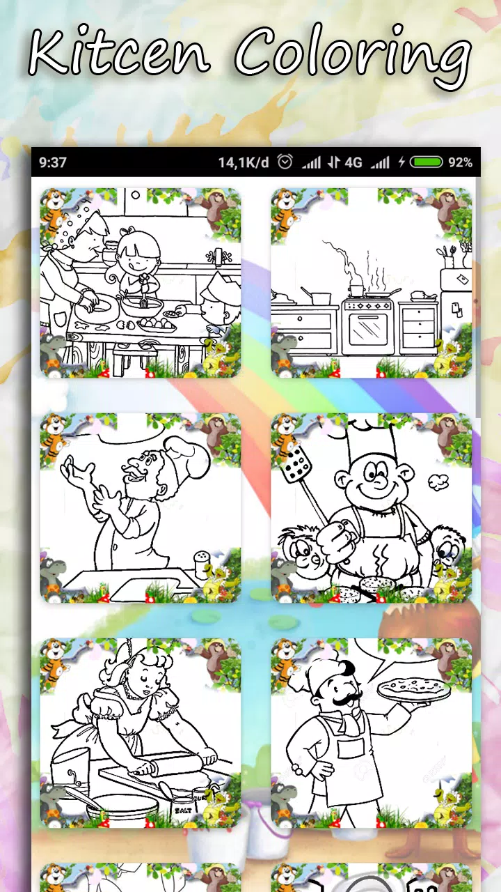 Coloring Kitchen Cooking page Captura de pantalla 3