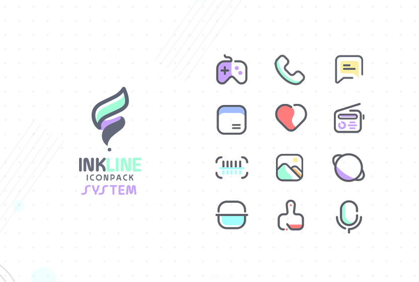 InkLine Icon Pack Mod 스크린샷 1