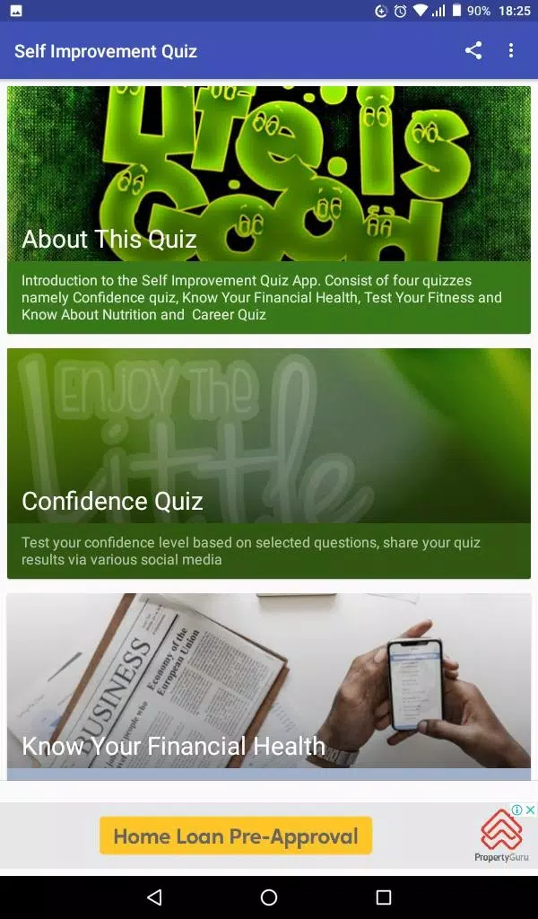 Self Improvement Quiz Screenshot 1