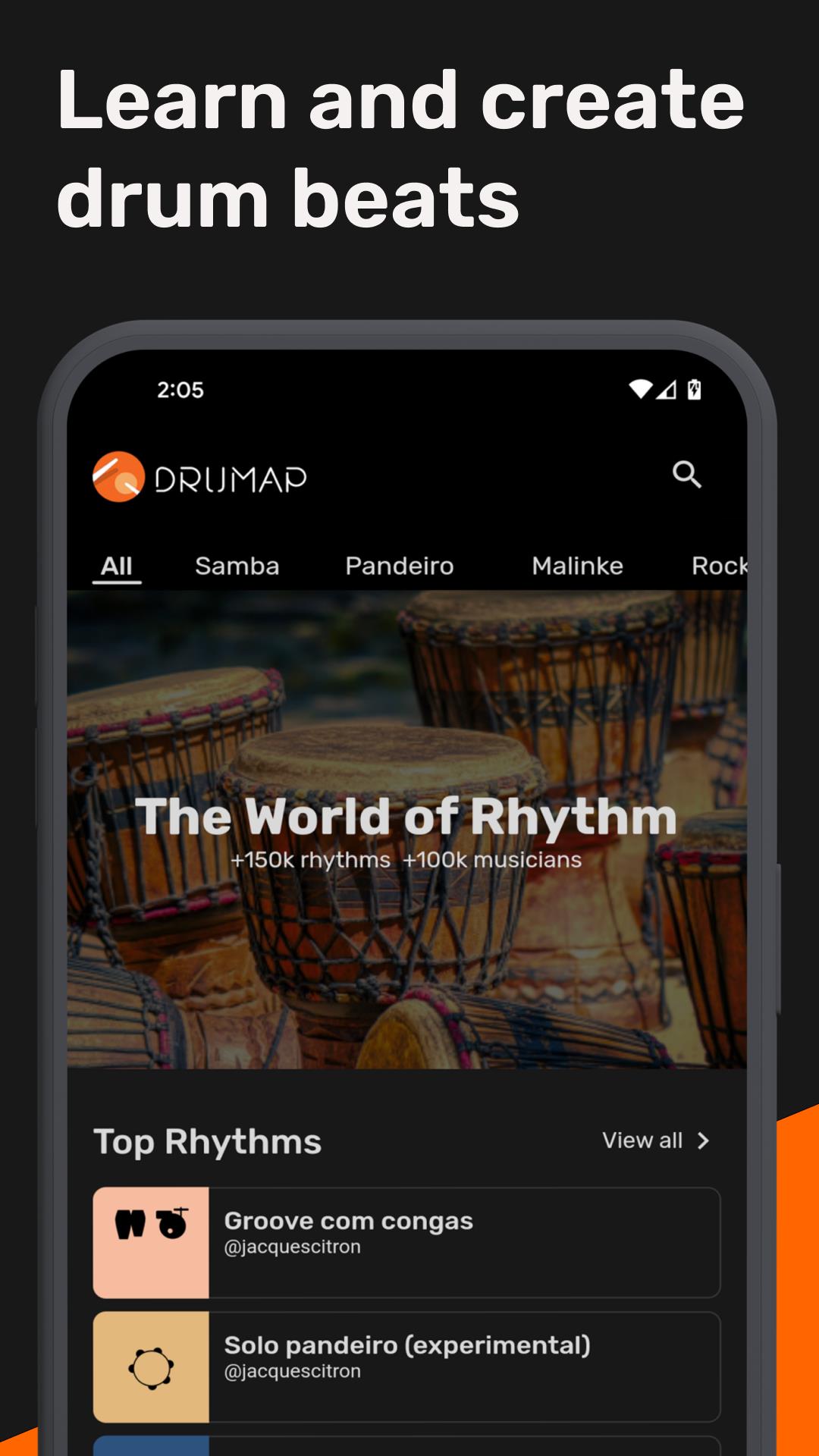 Schermata Drumap. The World of Rhythm 1