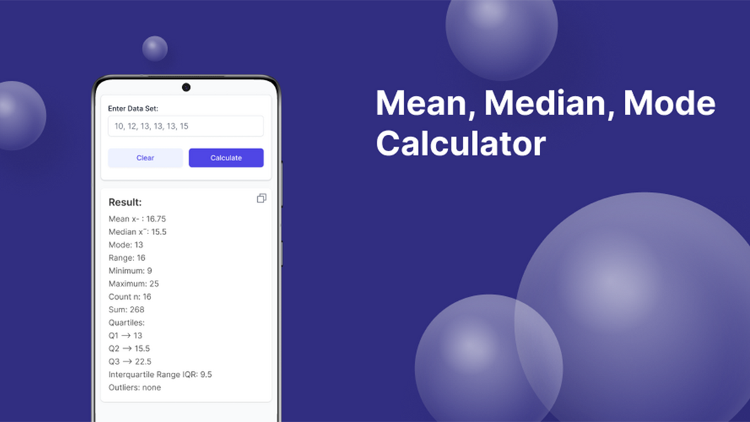 Mean Median Mode Calculator Ekran Görüntüsü 3