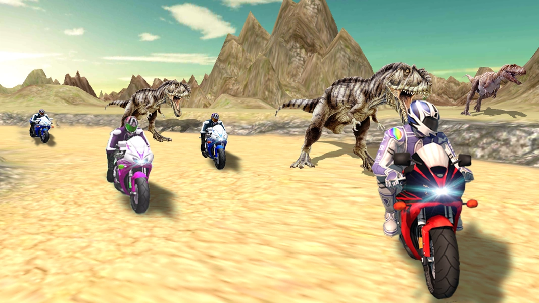 Dino World Bike Race Game - Jurassic Adventure Tangkapan skrin 3