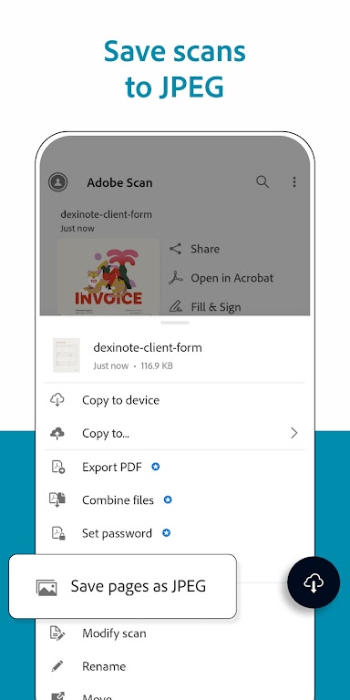 Adobe Scan: PDF Scanner, OCR Mod Ảnh chụp màn hình 4