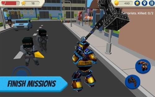 Robot Hero: City Simulator 3D Ekran Görüntüsü 1