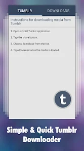 Schermata Photo & Video Explorer and Downloader for Tumblr 1