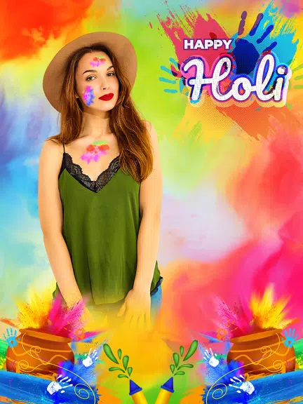 Happy Holi Video Maker Tangkapan skrin 2