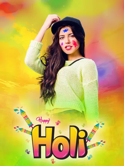 Happy Holi Video Maker Tangkapan skrin 4