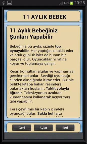 Bebek Gelişimi Ay Ay Detaylı স্ক্রিনশট 4