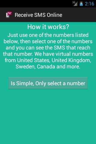 Receive SMS Online Capture d'écran 4