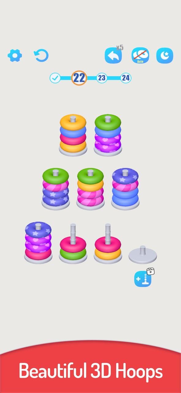 3D Color Sort Hoop Stack স্ক্রিনশট 3