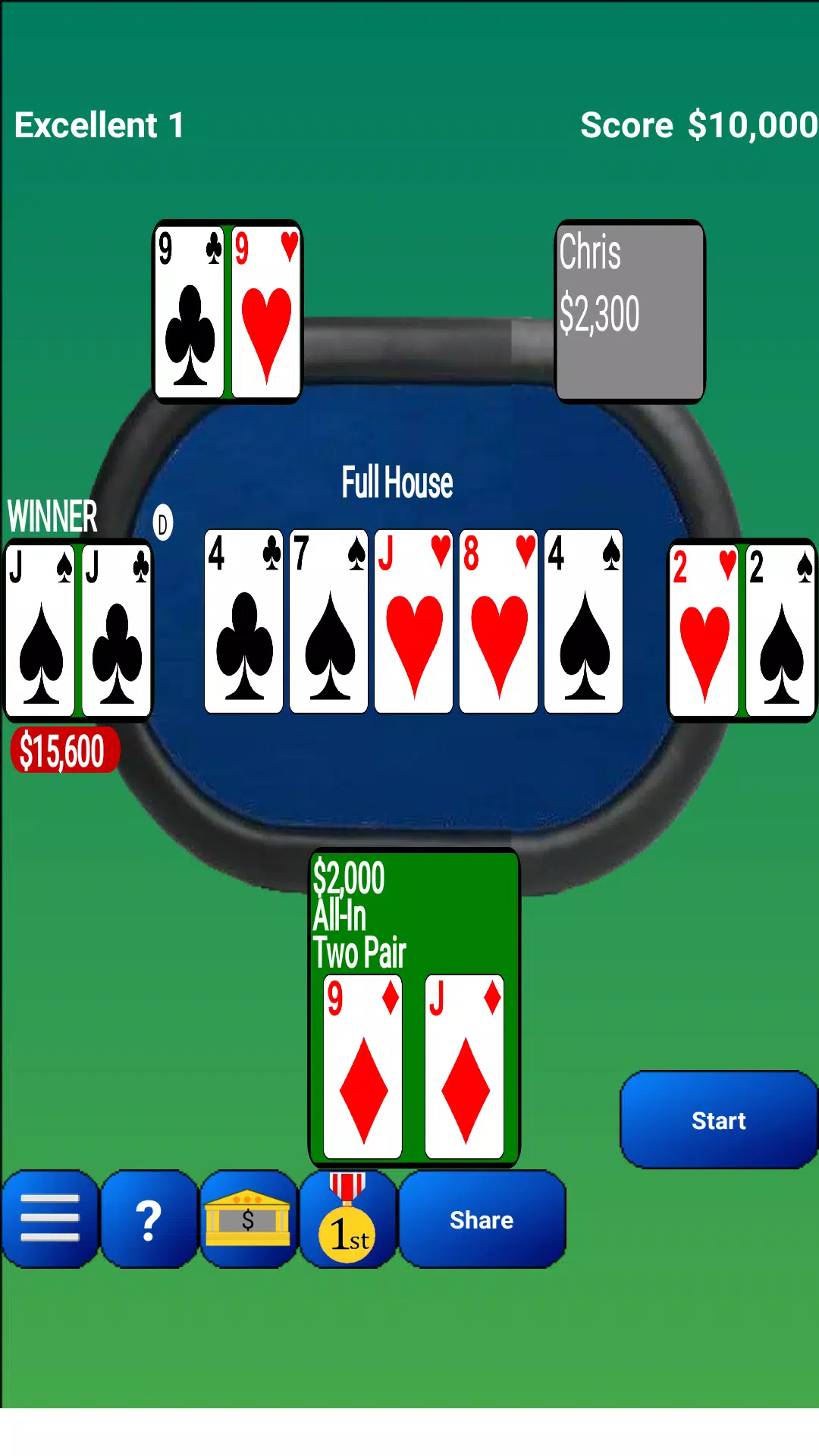 Texas Hold’em Poker ภาพหน้าจอ 1