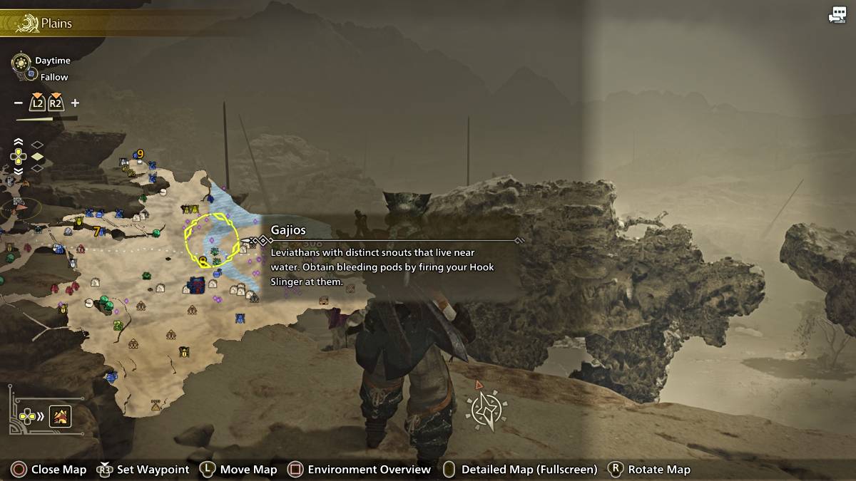Gaijos는 Monster Hunter Wilds의지도에 표시되었습니다