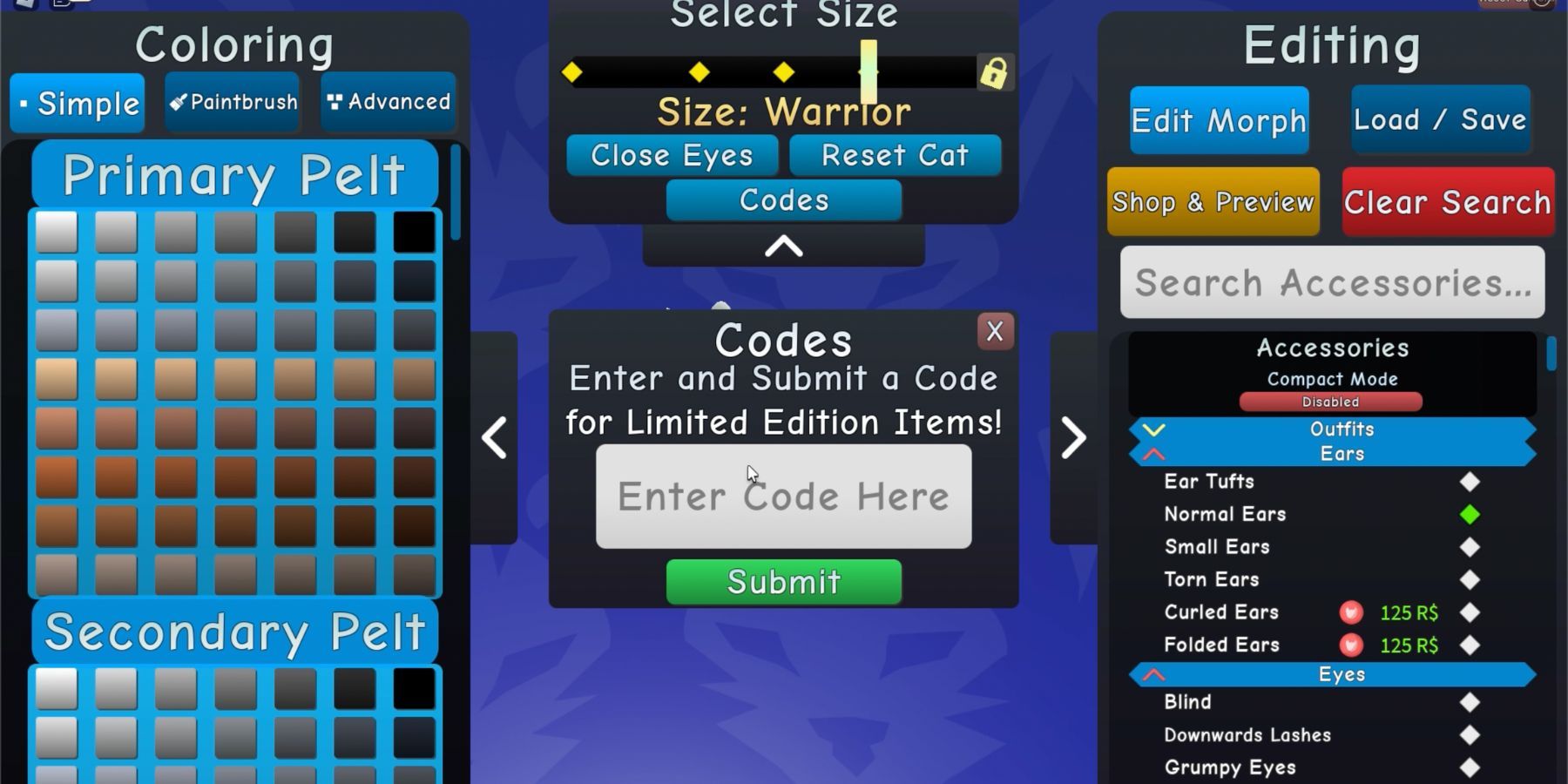 Image: In-game screenshot showing code input field