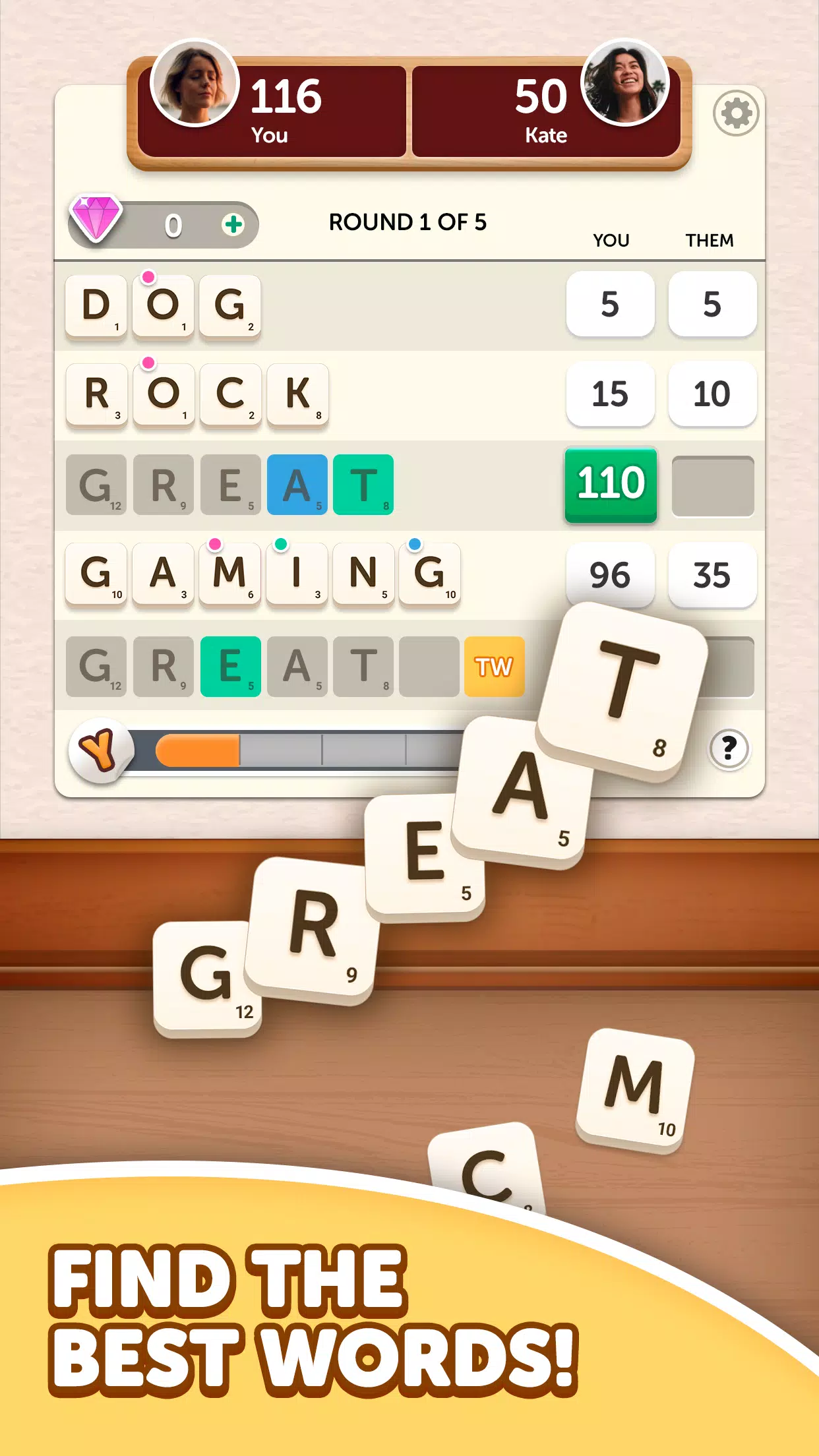 Word Yatzy - Fun Word Puzzler Скриншот 1