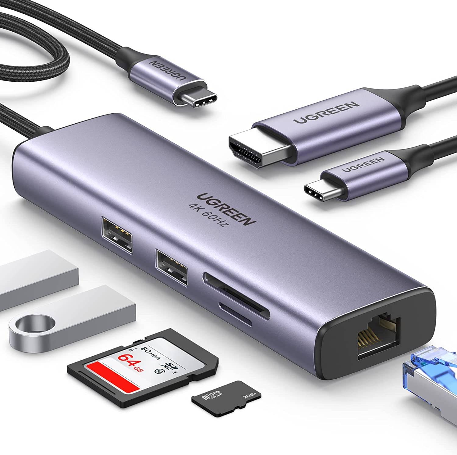 Ugreen USB-C hub met Ethernet-poort