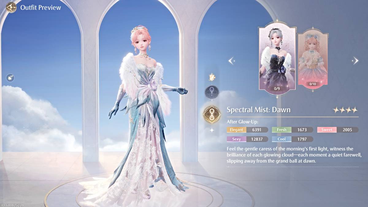 Spectral Mist: Dawn outfit in Infinity Nikki