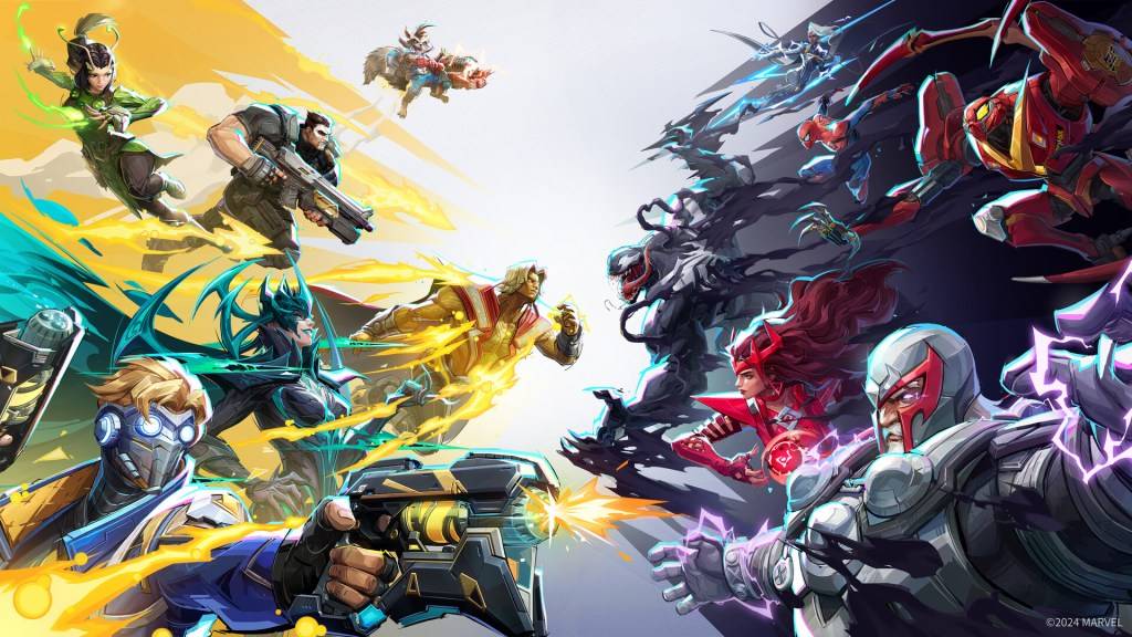 Marvel Rivals key art illustrating character win rates.