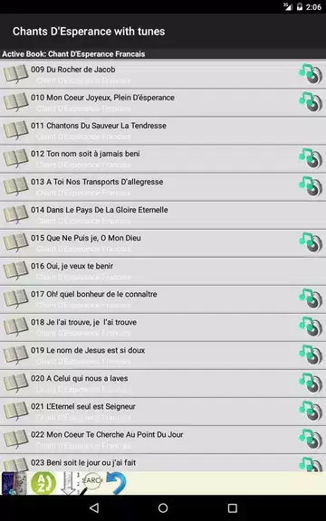 Chants D'Esperance with Tunes Screenshot 2