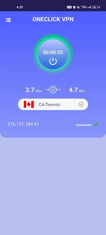 OneClick VPN - Turbo VPN App Captura de pantalla 3