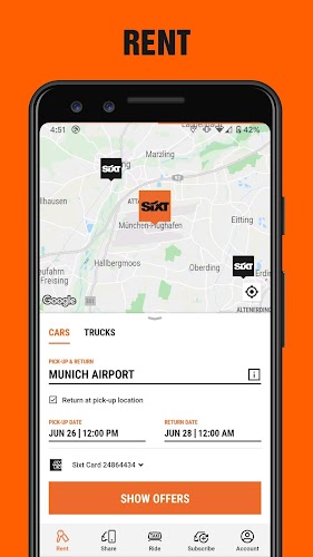 SIXT rent. share. ride. plus. Ekran Görüntüsü 2