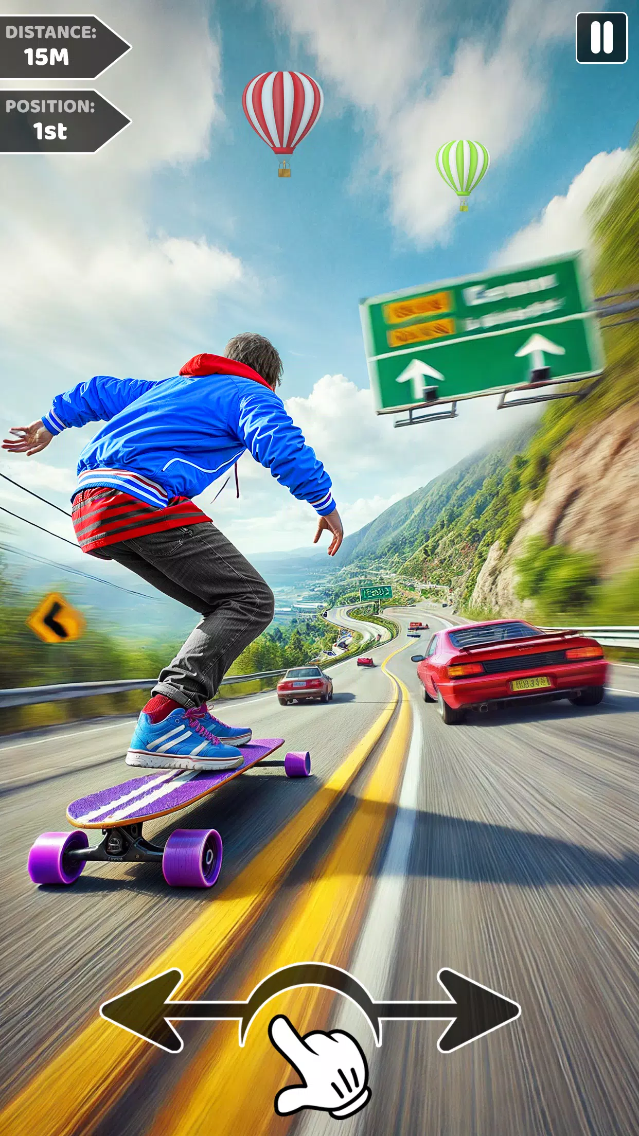 Downhill Skateboarding Game Captura de pantalla 1