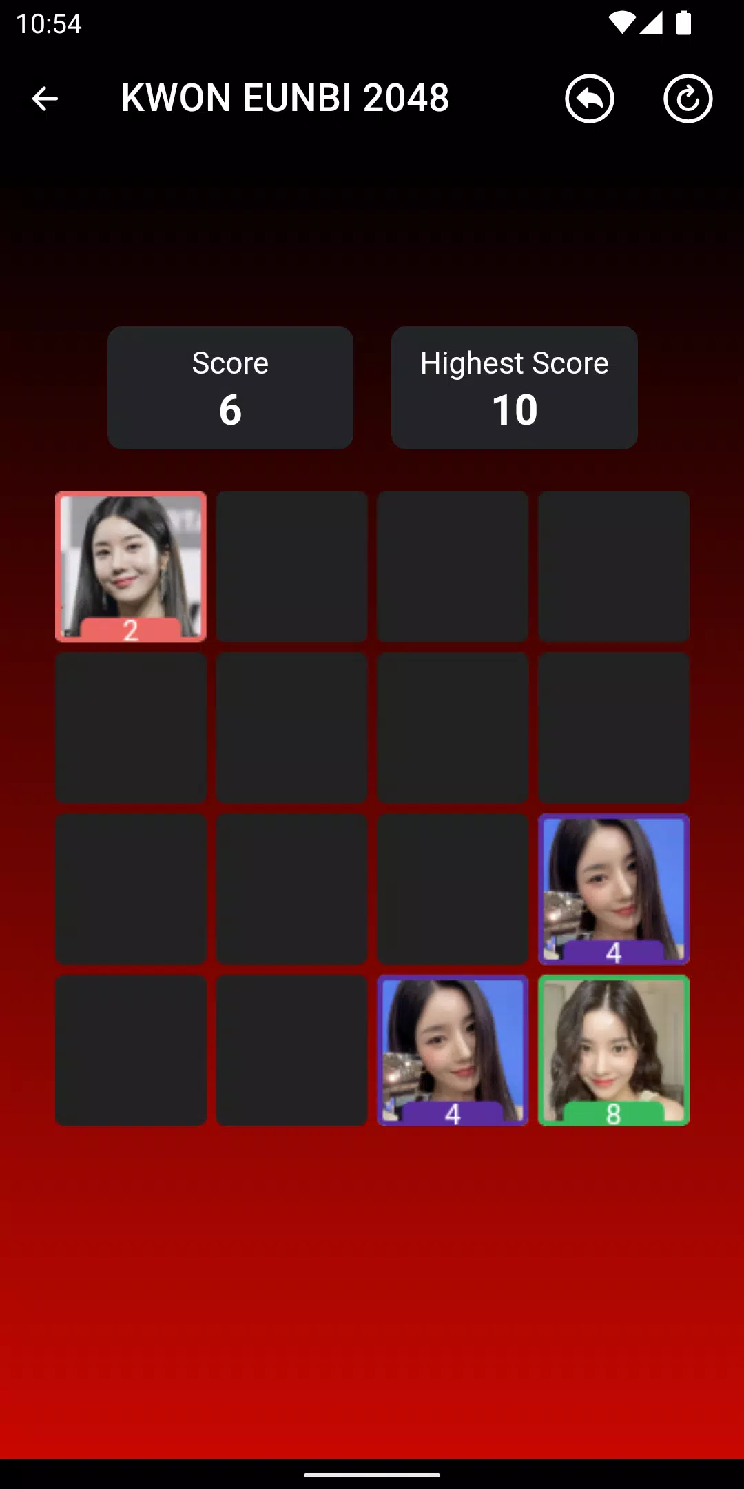 KWON EUNBI 2048 Game Schermafbeelding 4