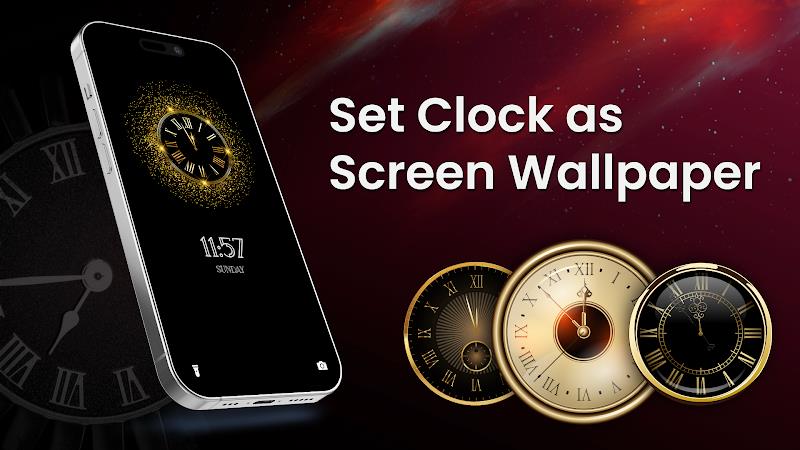 Analog Clock Wallpaper：3DClock Screenshot 4