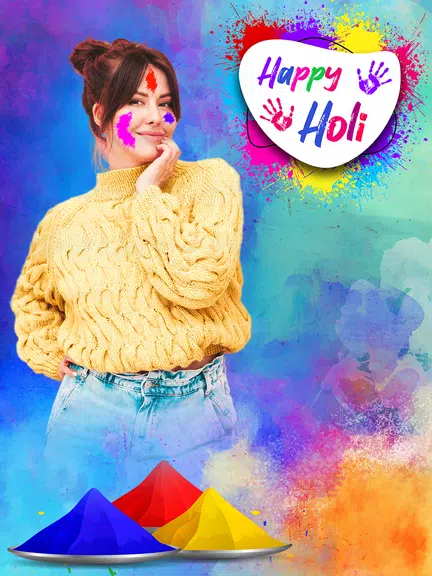 Happy Holi Video Maker Tangkapan skrin 3