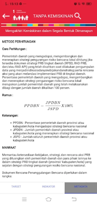 SDG Metadata Indonesia Schermafbeelding 2