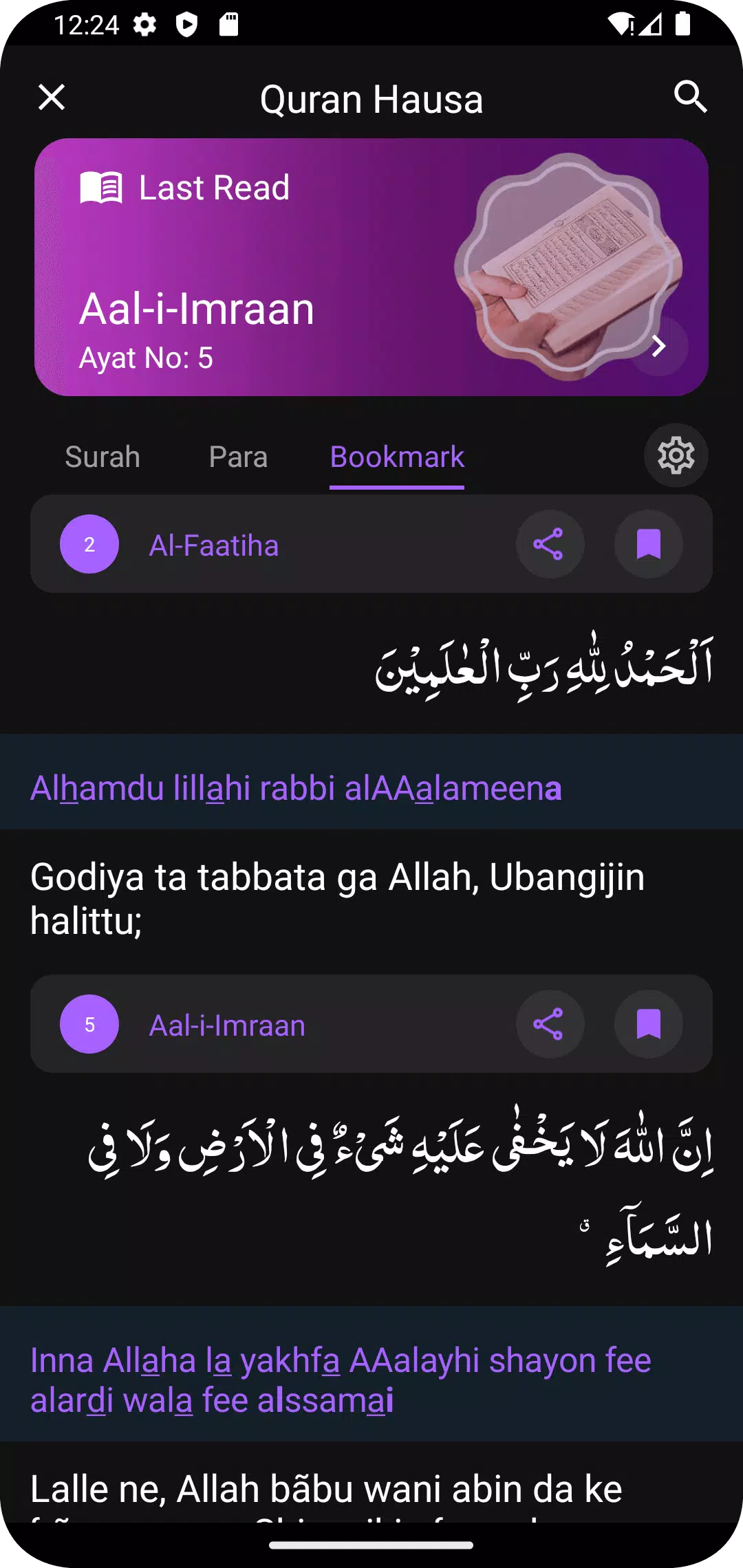 Al Quran Hausa Translation Скриншот 3