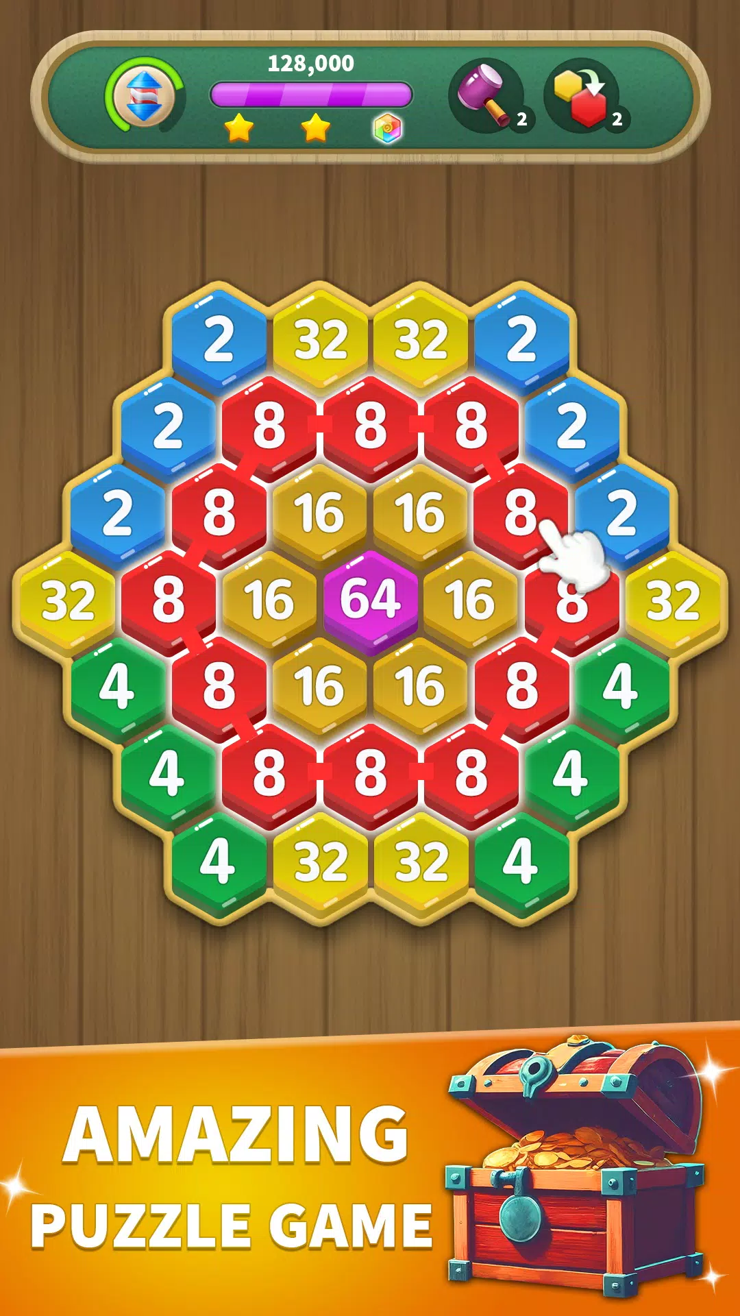 Hexa Connect: 2048 Puzzle Capture d'écran 1