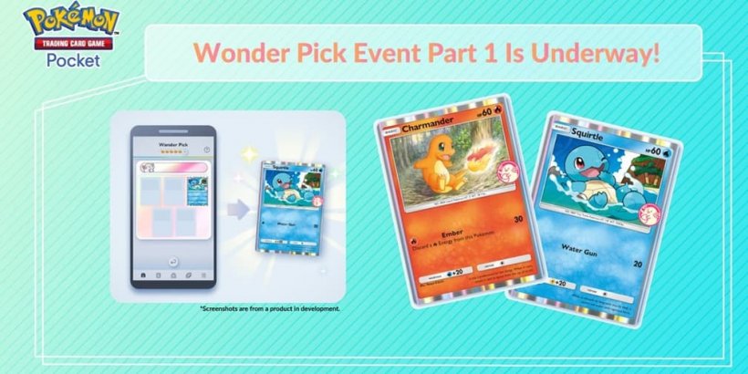 Pokémon TCG Pocket จัดกิจกรรม Wonder Pick ใหม่พร้อม Charmander และ Squirtle