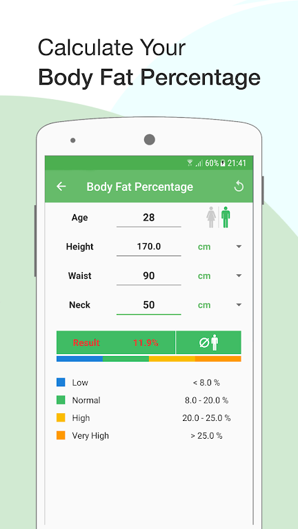 BMI Calculator: Weight Tracker Captura de pantalla 2