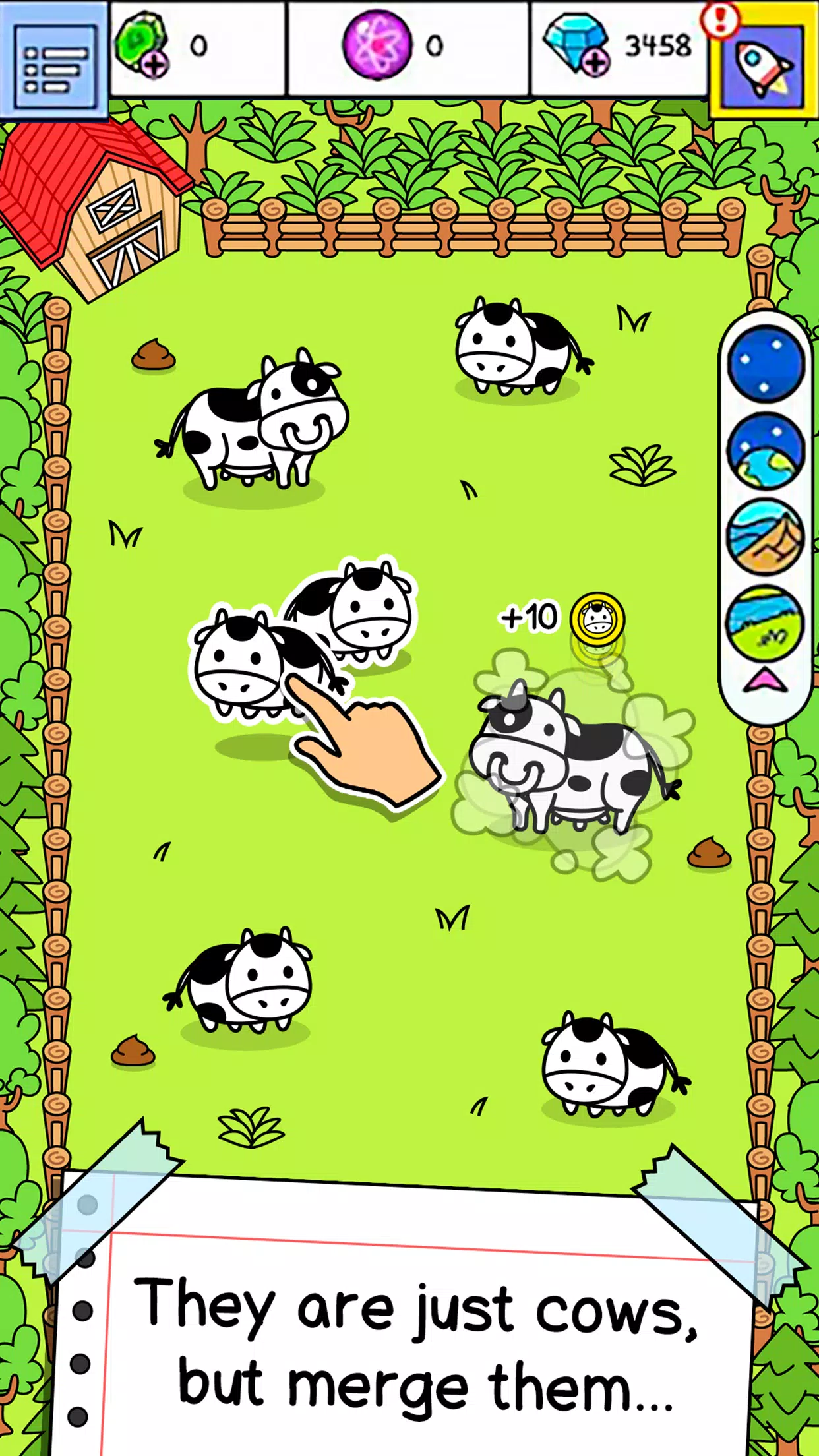 Cow Evolution: Idle Merge Game スクリーンショット 1