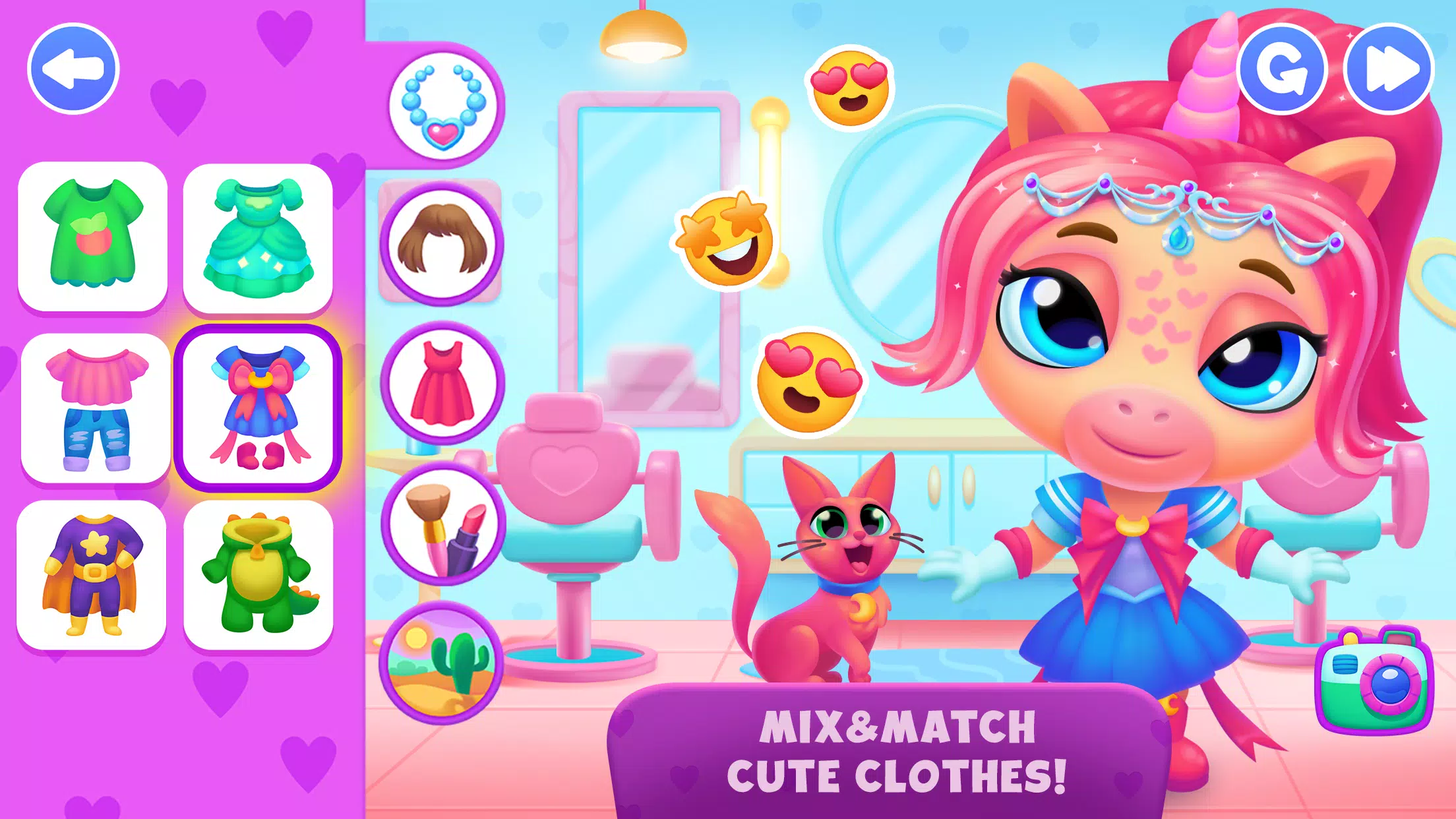 Unicorn Dress up games kids Schermafbeelding 3