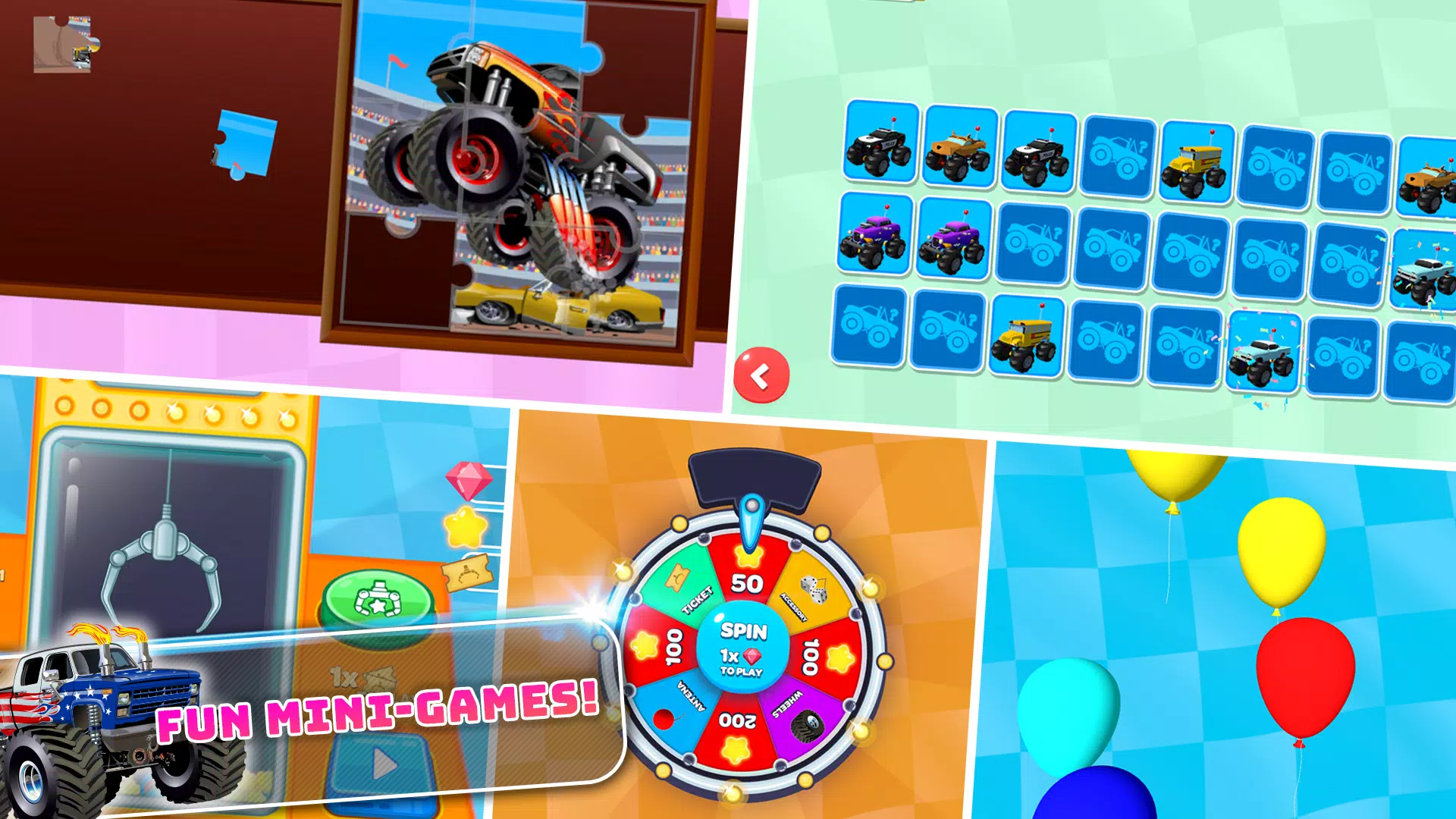 Monster Trucks Kids Race Game Schermafbeelding 4